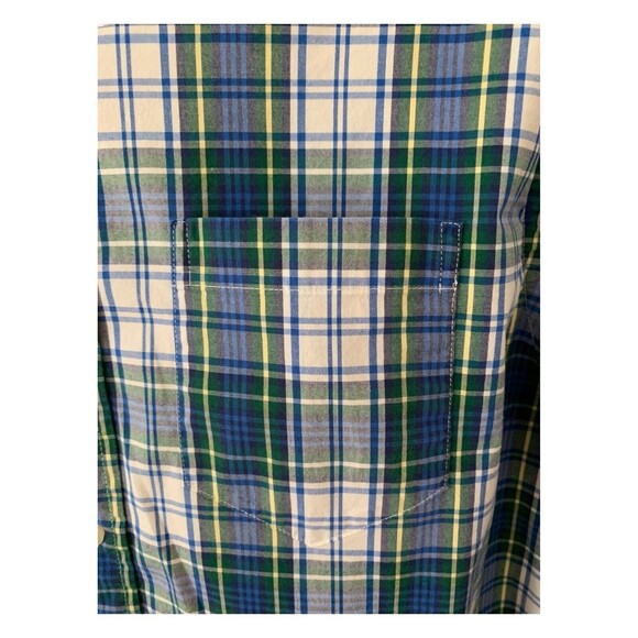 Crown & Ivy Blue Green Plaid Long Sleeve Button Down Shirt Classic Fit Size Med - Picture 4 of 9